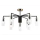 Люстра на штанге Ambrella light High Lh56117 9 ламп 30 м² цвет прозрачный черный латунь