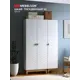 Шкаф распашной Mebelson Хюгге К1 с 3 дверями 120x195.3x41.7 см ЛДСП цвет белое дерево/дуб крафт золотой/белый матовый