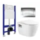 Комплект инсталляции 3 в 1 Enio Tecnico EN8050050 с унитазом подвесным BelBagno Loto BB070CHR/SC и кнопка хром Quadro