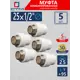 Муфта комбинированная СТМ 1/2"x25 НР-ВП полипропилен 5 шт CPSM2512K05