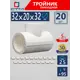 Тройник переходной СТМ 32x20x32 ВП полипропилен 20 шт CPTR3220K20