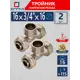Тройник комбинированный СТМ 16x3/4"x16 мм НР латунь 2 шт CTM01634K02