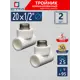 Тройник комбинированный СТМ Пласт 1/2"x20 мм НР полипропилен 2 шт CPTM2012K02