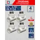 Тройник комбинированный СТМ Пласт 1/2"x32 мм НР полипропилен 4 шт CPTM3212K04