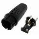 Каучуковая вилка Filum FL-PLUG-EU-IP44-BK 2P+PE 16A 250В IP44 переносная чёрная
