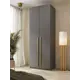 Шкаф распашной Принцесса мелания София с 2 дверями 80x220x50 см ЛДСП цвет серый
