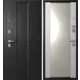 Входная дверь Эталон Эталон М-5 левый 205x96см цвет чёрный букле/белый снег матовый хром с зеркалом