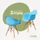 Комплект кухонных стульев 2 шт Derstuhl 330 wood 43x82x60 см полипропилен цвет голубой