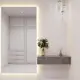 Зеркало с подсветкой One Mirror в алюминиевой раме настенное 170x90см свет теплый белый цвет серебро