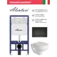 Инсталляция Alentori SISTEMA 52 AL.SIS11T с клавишей CHIAVE A матовый черный AL.CHI013BM Alentori FLUIRE 901 унитаз с микролифтом глянцевый белый