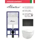 Инсталляция Alentori SISTEMA 52 AL.SIS11T с клавишей CHIAVE L матовый черный AL.CHI103BM FLUIRE 110 Vortex унитаз микролифт глянцевый белый