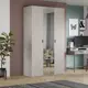 Шкаф распашной Трия Тиффани с 2 дверями 130x224x53 см ЛДСП цвет кашемир/кашемир матовый