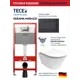 Комплект инсталляции Tece base 2.0 с клавишей Tecenow черная матовая и унитаз Kerama Marazzi Plaza Modern Торнадо микролифт белый глянц
