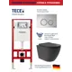 Инсталляция TECE spring с круглыми клавишами хром глянцевый унитаз подвесной ADT 52x36.5 Long Vortex микролифт черный матовый форма овал