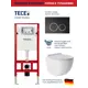 Комплект инсталляции Tece spring S955102OV0110 с панелью смыва с круглыми кнопками цвет черный и унитаз 48x36 Vortex Торнадо, сиденье Soft-Close белый