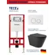 Комплект инсталляции Tece spring S955103C0140 с панелью смыва с круглыми кнопками цвет белый и унитаз 52.5x36, сиденье Soft-Close, черный