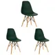Стулья для кухни Стулбержи со спинкой Eames 3 шт темно-зеленый
