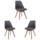 Стулья мягкие для кухни со спинкой Frankfurt 3 шт. ткань серый