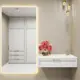 Зеркало с подсветкой One Mirror в алюминиевой раме настенное 180х80см свет теплый белый цвет белое