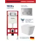 Инсталляция TECE spring с прямоугольными клавишами хром глянцевый унитаз подвесной безободковый ADT Long 52.5x34.5 Vortex белый матовый квадрат