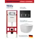 Комплект инсталляции Tece spring S955202O0120 с панелью смыва с прямоугольными кнопками цвет черный и унитаз 52.5x36, сиденье Soft-Close белый матовый