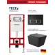 Комплект инсталляции Tece spring S955202Q0140 с панелью смыва с прямоугольными кнопками цвет черный и унитаз 52x37, сиденье Soft-Close, черный
