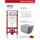 Инсталляция TECE spring с прямоугольными клавишами белый глянцевый унитаз подвесной безободковый ADT 52x37 микролифт серый матовый квадрат