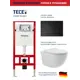 Комплект инсталляции Tece spring S955204O0110 с панелью смыва с прямоугольными кнопками цвет черный и унитаз 52.5x36 ADT, сиденье Soft-Close, белый