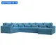 Диван П-образный Майами правый угол Лига диванов 123254 394x96x230 см рогожка цвет амур 10 голубой