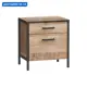Тумба прикроватная Mobi 50x54.4x36.6 см 2 ящика ЛДСП цвет дуб гранж песочный/интра/ черный
