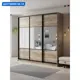 Шкаф-купе Клевер Атина с 3 дверями 240x250х50 см 9 полок ЛДСП цвет дуб крафт серый комбинированный