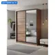 Шкаф-купе Клевер Атина с 2 дверями и зеркалом 240x190х65 см 6 полок ЛДСП цвет дуб крафт табак
