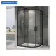 Душевой уголок Abber Schwarzer Diamant 613569 многоугольный 120x80см черный профиль эффект стекла прозрачный