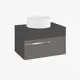 Тумба с раковиной подвесная Runo Вудлайн 65см цвет Темно-серый-серый раковина Sole