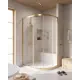 Душевой уголок Cezares Relax 304 полукруг 120х90см золотистый профиль эффект стекла прозрачный