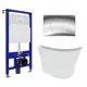 Комплект инсталляция 3 в 1 Enio Tecnico с унитазом подвесным Neo EN5370588 и кнопка хром Geometria
