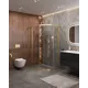 Душевой уголок Cezares Molveno полукруг 120х90см золотистый профиль эффект стекла прозрачный MOLVENO-RH-1-120/90-C-BORO-IV