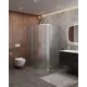 Душевой уголок Cezares Molveno полукруг 100x80см серебристый блеск профиль эффект стекла матовый