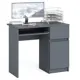 Офисный стол с полкой Свк Мори МС-1 правый 90x77x50 см ЛДСП цвет графит 1025959K