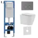 Инсталляция с унитазом комплект Iberica Blanca безободковый Burgos Alto и клавиша серая нержавеющая сталь IB.001M.BRA.231.8180