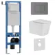Инсталляция с унитазом комплект Iberica Blanca безободковый Toledo Alto и клавиша серая нержавеющая сталь IB.001M.TLA.231.1180
