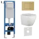 Инсталляция с унитазом комплект Iberica Blanca Tornado безободковый Bilbao Alto и клавиша золото матовое IB.001M.BLA.234.854