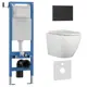 Инсталляция с унитазом комплект Iberica Blanca безободковый Bilbao Alto и клавиша черный матовый нержавеющая сталь IB.001M.BLA.231.1504