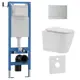 Инсталляция с унитазом комплект Iberica Blanca Tornado безободковый Burgos Alto и клавиша хром матовый нержавеющая сталь IB.001M.BRA.234.1601