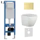 Инсталляция с унитазом комплект Iberica Blanca Tornado безободковый Bilbao Alto и клавиша золото матовое нержавеющая сталь IB.001M.BLA.234.1503