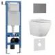 Инсталляция с унитазом комплект Iberica Blanca Tornado безободковый Bilbao Alto и клавиша серая нержавеющая сталь IB.001M.BLA.234.1502