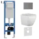 Инсталляция с унитазом комплект Iberica Blanca безободковый Bilbao Alto и клавиша серая нержавеющая сталь IB.001M.BLA.231.1502