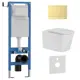 Инсталляция с унитазом комплект Iberica Blanca Tornado безободковый Toledo Alto и клавиша золото матовое нержавеющая сталь IB.001M.TLA.234.1603
