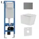 Инсталляция с унитазом комплект Iberica Blanca безободковый Toledo Alto и клавиша серая нержавеющая сталь IB.001M.TLA.231.1502