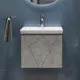 Тумба для ванной Vigo Geometry 032 бетон 50 см с раковиной Como подвесная цвет белый